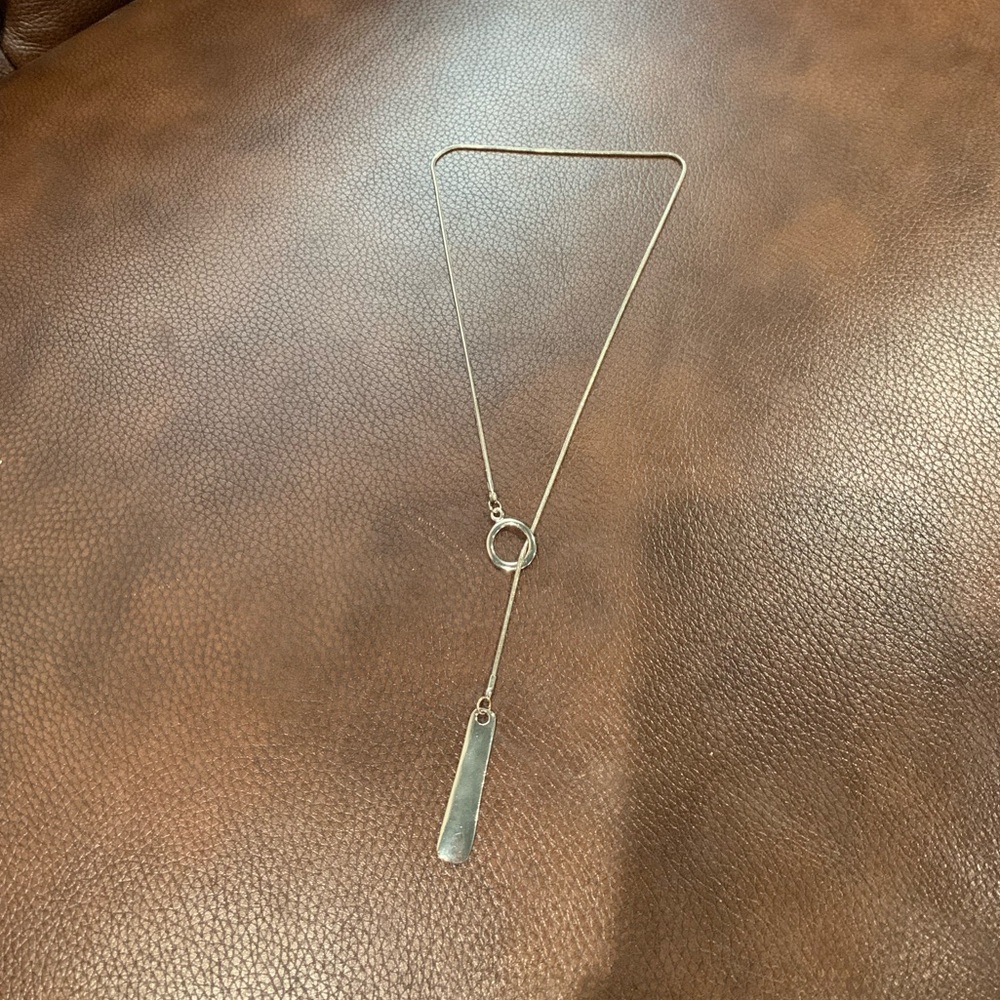 Sterling Silver Threaded Loop Necklace - image 3